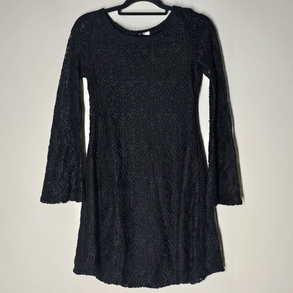 Divided Dresses & Skirts - Womens Lace Flared Sleeve Dress Size 10 Whimsigoth Fairy Grunge Dark Feminine